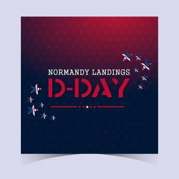 Star Pattern D Day Commemorative Poster Banner Stock Illustration