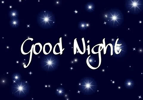 Star pattern with lettering good night. Space stars, night sky constellations Stock Illustration