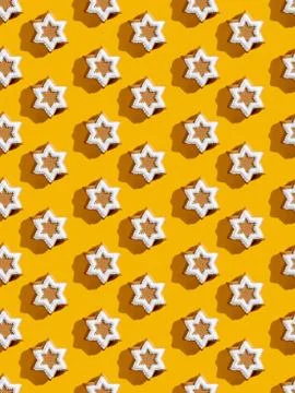 Star pattern orange seamless background white Stock Photos
