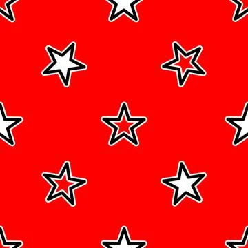 Star pattern on red background Stock Illustration