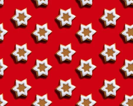 Star pattern red seamless background brown white Stock Photos