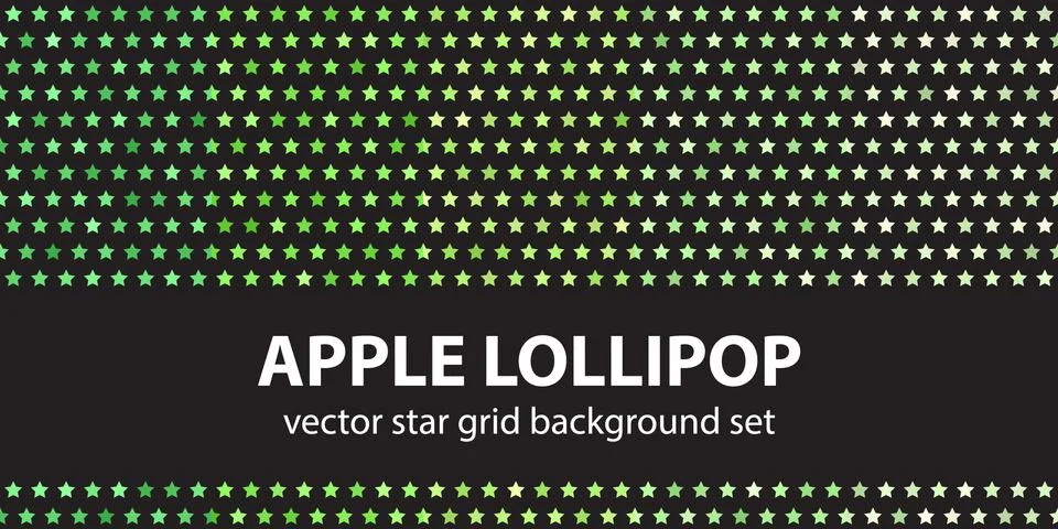 Star pattern set "Apple Lollipop". Vector seamless backgrounds Stock Illustration