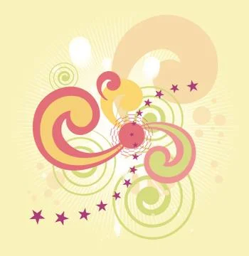 Star pattern with yellow background Illustrazione stock