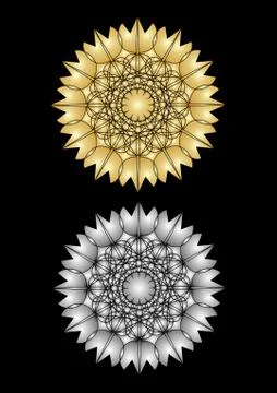 Star patterns in gold and silver plastic design Stock Illustration