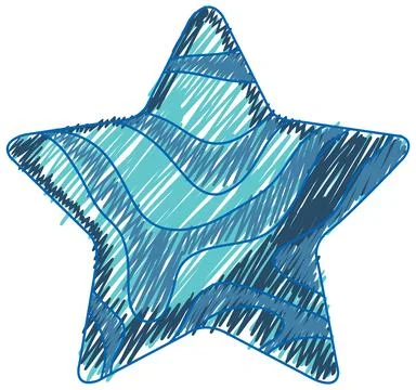 Star pencil colour child scribble style Stock Illustration