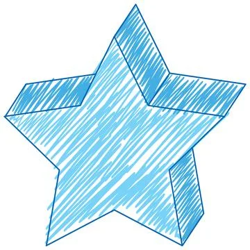 Star pencil colour child scribble style Stock Illustration