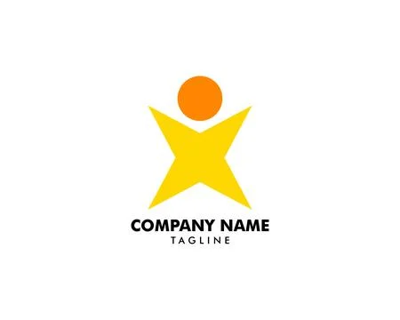 Star people logo vector template Stock Illustration
