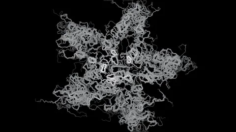 Star Perlin Noise Flow Field Generative Monochrome Black Background 4K 스톡 동영상 340386733