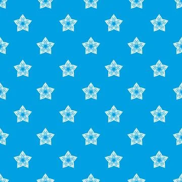 Star petal pattern vector seamless blue Stock Illustration