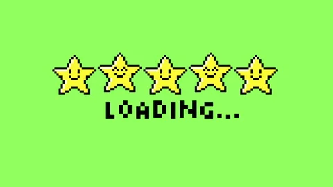 Star pixel loading bar element on green screen background Stock Footage 325841793