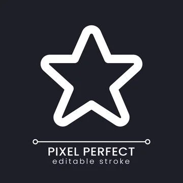 Star pixel perfect white linear ui icon for dark theme Stock Illustration