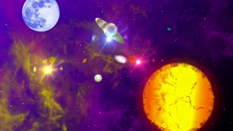 Star planets moving on space Stock Footage 145451555