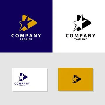 Star play logo design vector Stock Illustration