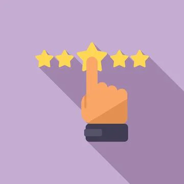 Star point review icon flat vector. Customer trust Stockillustratie