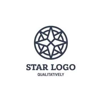 Star Polaris sharp white flat style lights twinkle quality mark logo icon modern Illustrazione stock