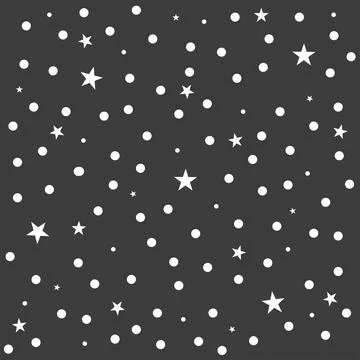 Star Polka Dot Dark Gray Background Illustrazione stock