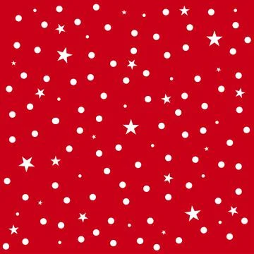 Star Polka Dot Red Background Stock Illustration