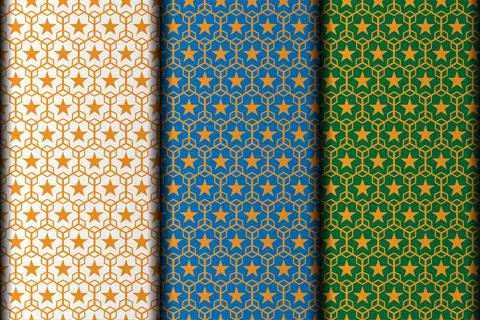 Star polygon style vector eps yellow pattern design. Illustrazione stock