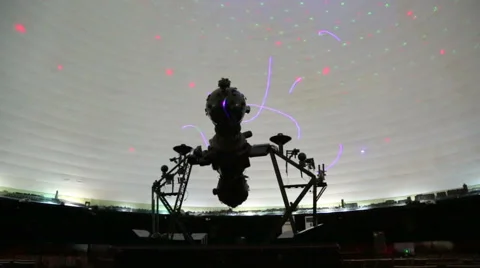 Star projector inside a planetarium Stock Footage 41654224