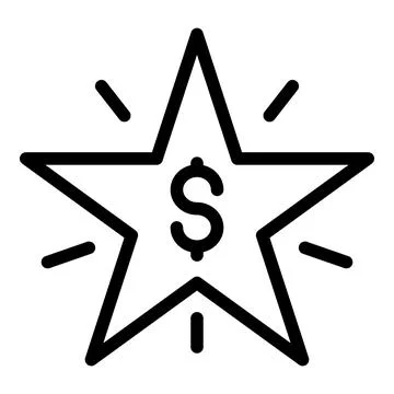 Star promotional code icon outline vector. Promo coupon Stock Illustration