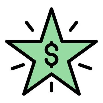 Star promotional code icon vector flat Illustrazione stock