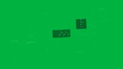 Star pulse starting, green HUD assembling on transparent backdrop, visualizing Stock Footage 329549023