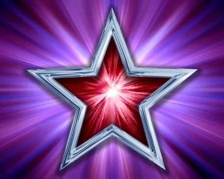 Star on purple background Stock Illustration