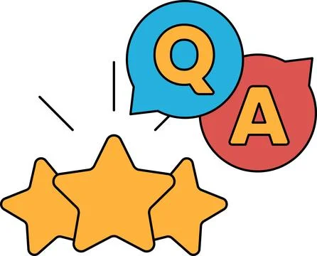 A star with a question mark and an A above it Stock Illustration