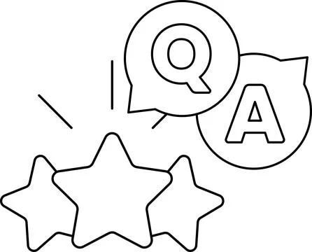 A star with a question mark and an A above it Stock Illustration