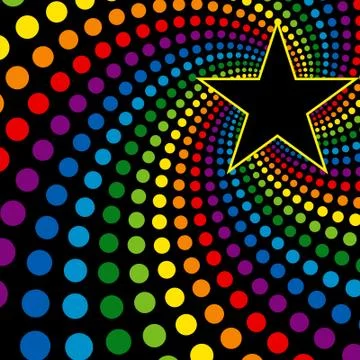 Star with rainbow swirl Illustration