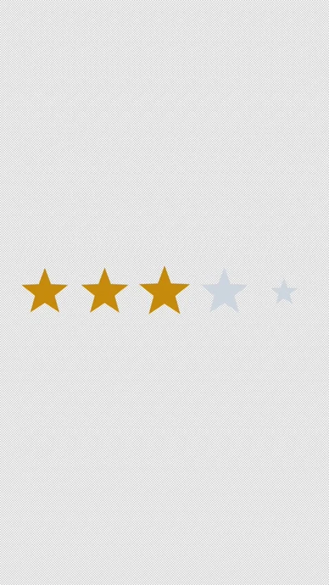 Star Rating 3.0 Solid Gold 3.0 Out Of 5 Overlay Alpha 4K Vertical 9x16 Light Stock Footage 339507961