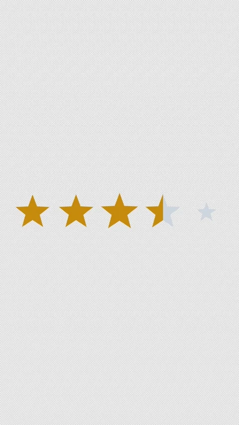 Star Rating 3.5 Solid Gold 3.5 Out Of 5 Overlay Alpha 4K Vertical 9x16 Light Vídeo Stock 339507953