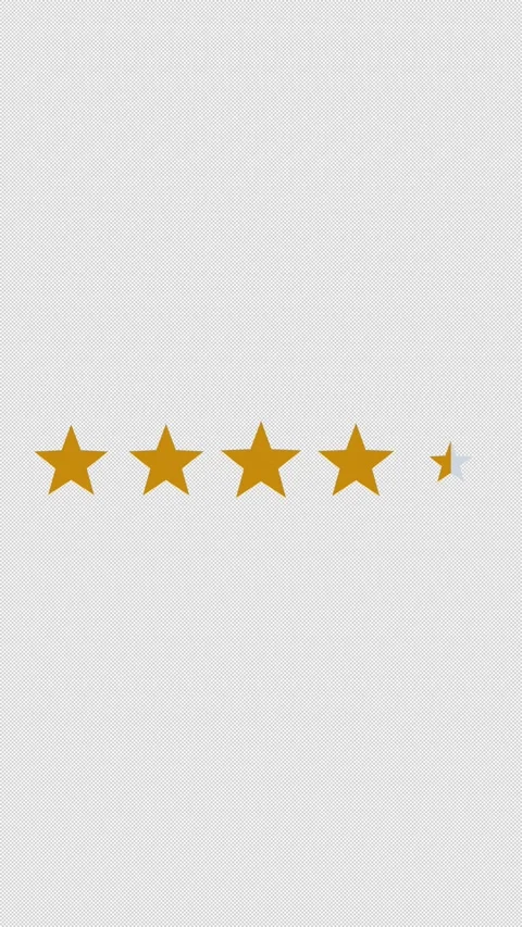 Star Rating 4.5 Solid Gold 4.5 Out Of 5 Overlay Alpha 4K Vertical 9x16 Light Video stock 339507938