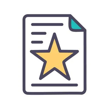 Star rating document. Document with a star rating. Represents excellence, q.. Stock Illustration