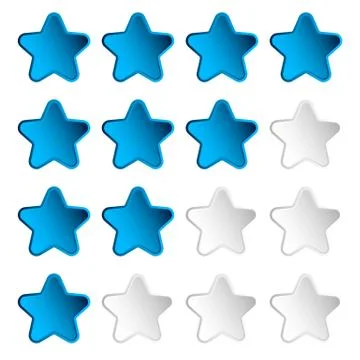 Star rating element with 4 star for valuation, review, voting concepts. Stock Illustration