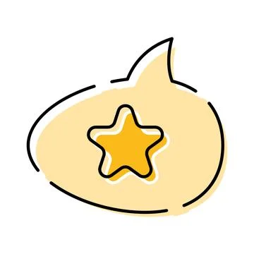 Star rating feedback bubble communicating success message Stock Illustration