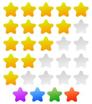 Star rating graphic element for valuation, review, classification concepts. V Stock Illustration