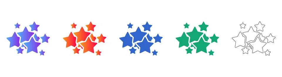 Star Rating Icon Set for Interface Design Stock Illustration