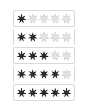 Star rating progress levels modern line style data visualization element set Stock Illustration