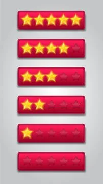 Star rating set. Customer feedback sytem gold stars modern vector illustration Stock Illustration