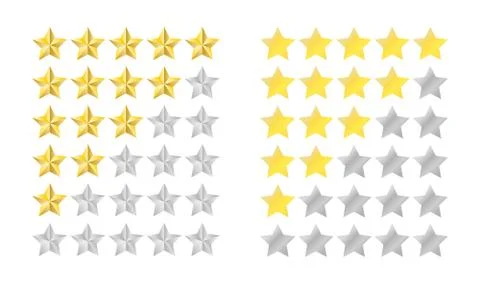 Star rating set Stock Illustration