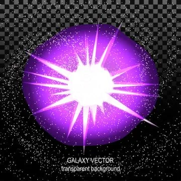 Star with rays white purple in space isolated and effect tunnel Stock Illustration