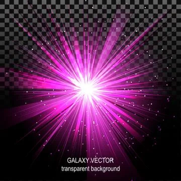 Star with rays white purple in space isolated and effect tunnel Stock Illustration