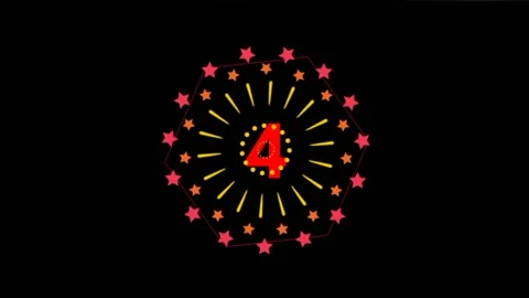 Star red fireworks countdown Stock Footage 231540792
