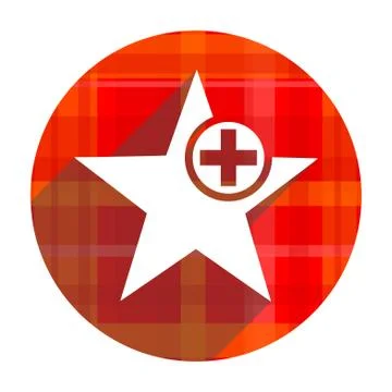 Star red flat icon isolated. 库存插图