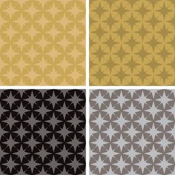 Star repeat multi illustrated seventies style wallpaper with a seamless re... Stock Photos