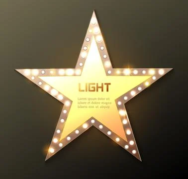 Star retro light banner Stock Illustration