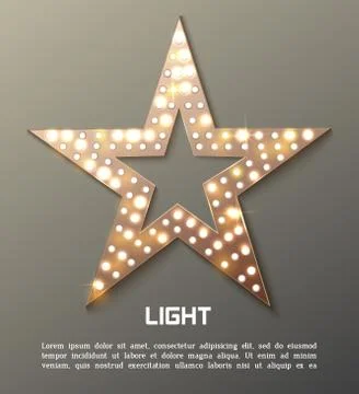 Star retro light banner Illustrazione stock