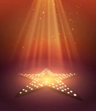 Star retro light banner Stock Illustration