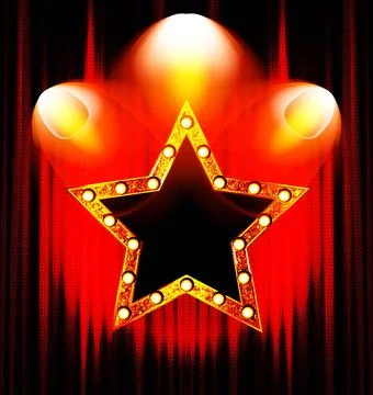 Star retro light banner Stock Illustration